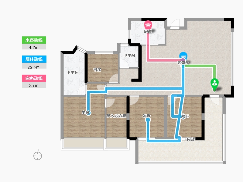 安徽省-宿州市-长九文澜府-128.00-户型库-动静线