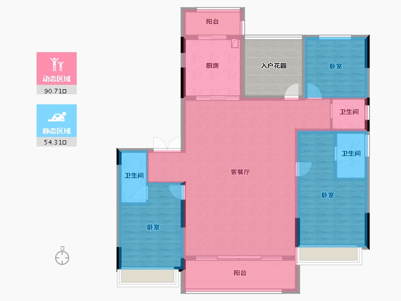 湖南省-长沙市-中国铁建·梦想·龙隐台-142.14-户型库-动静分区