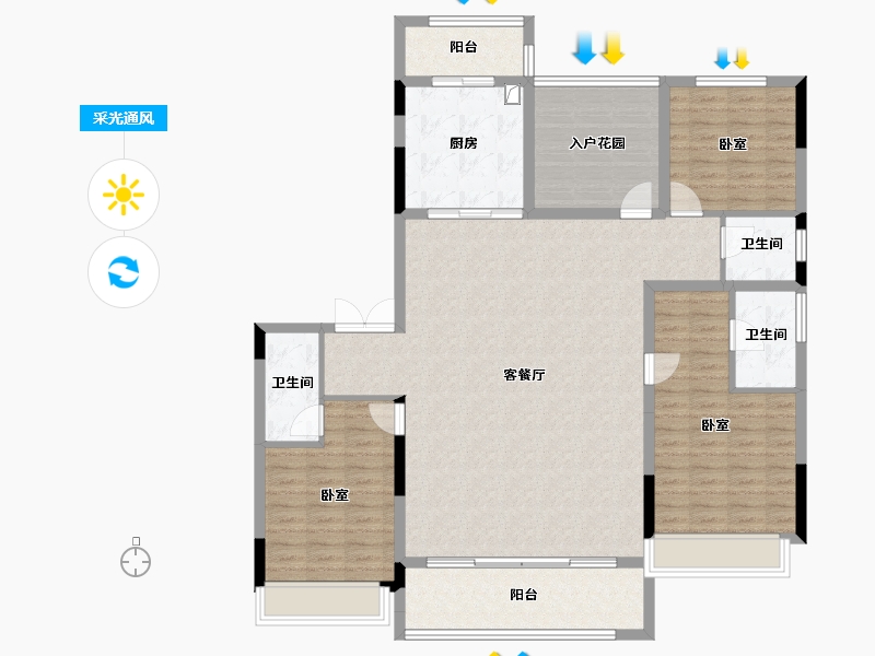 湖南省-长沙市-中国铁建·梦想·龙隐台-142.14-户型库-采光通风