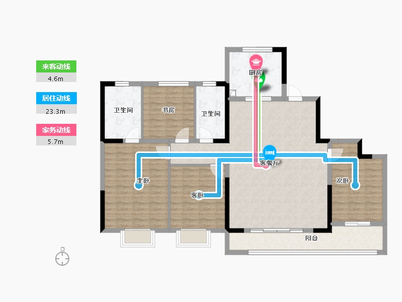 浙江省-嘉兴市-铂翠云邸-124.01-户型库-动静线