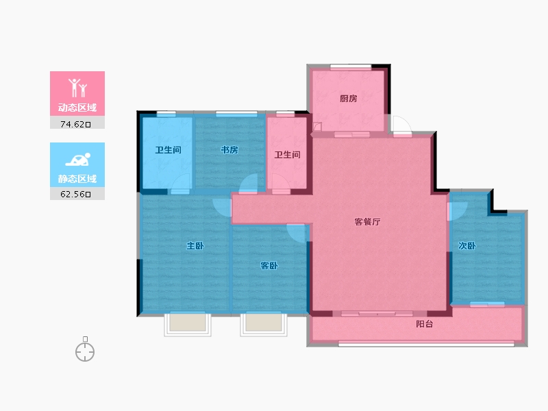 浙江省-嘉兴市-铂翠云邸-124.01-户型库-动静分区