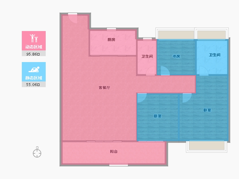 湖北省-武汉市-伟鹏硅谷小镇一期-140.67-户型库-动静分区