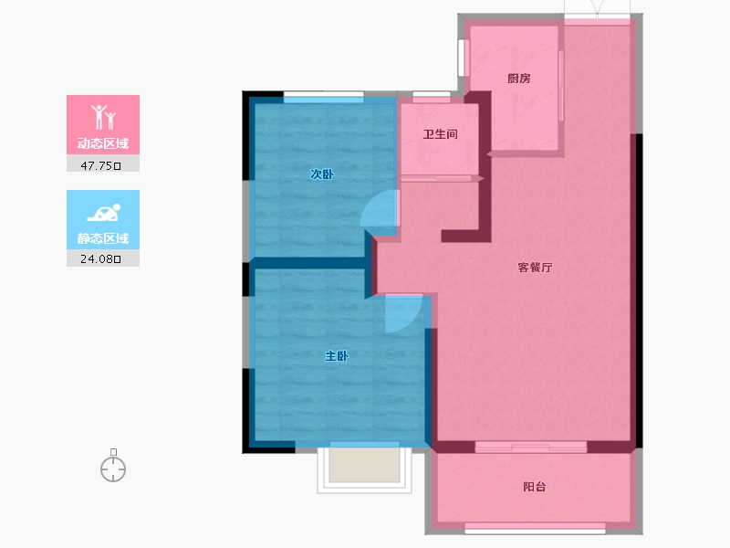 陕西省-咸阳市-华宇·金城相府-64.00-户型库-动静分区