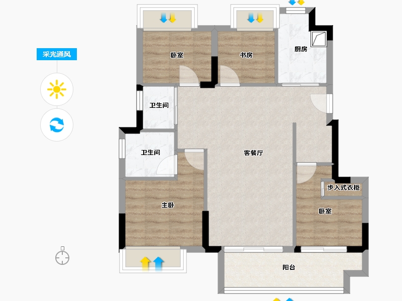 福建省-宁德市-左海望悦-77.51-户型库-采光通风