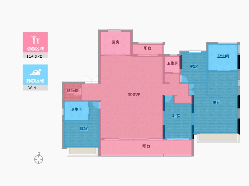 浙江省-台州市-龙湖中德·舜山府-185.00-户型库-动静分区