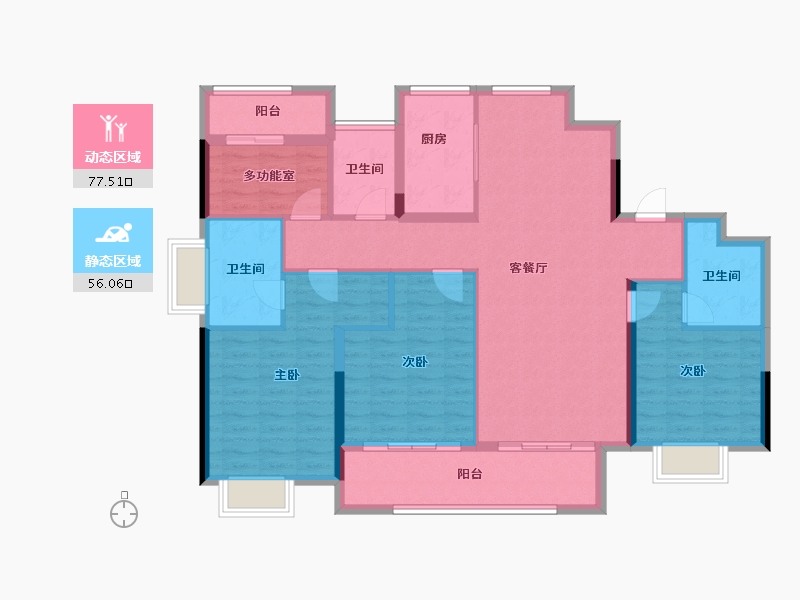 福建省-宁德市-左海望悦-120.72-户型库-动静分区