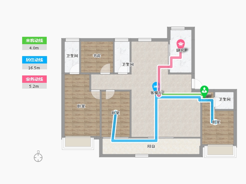 湖南省-长沙市-中建钰山湖-100.86-户型库-动静线