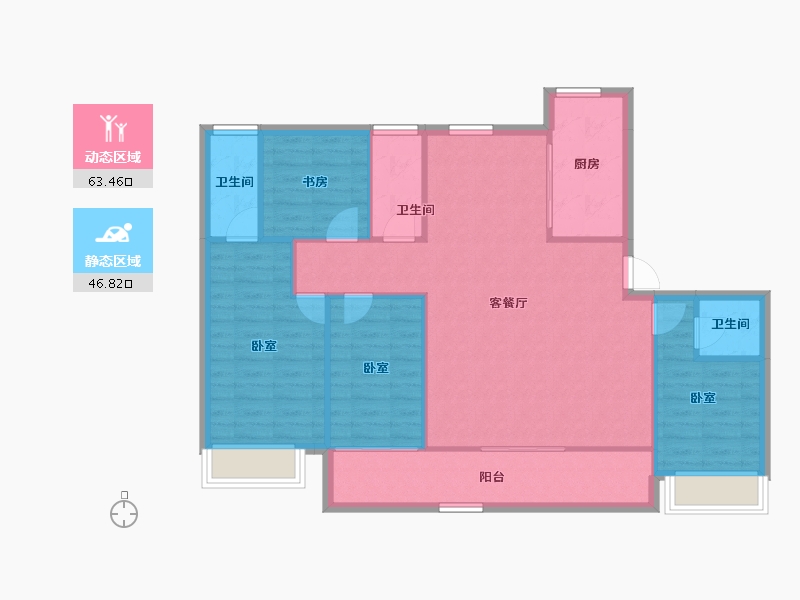 湖南省-长沙市-中建钰山湖-100.86-户型库-动静分区