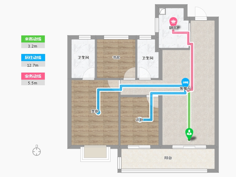 浙江省-宁波市-保利·和颂文华-77.60-户型库-动静线