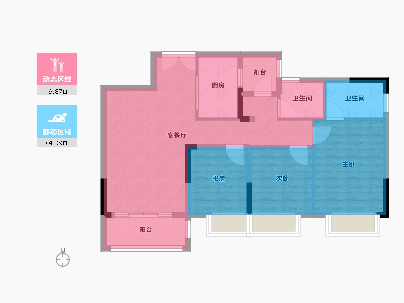 重庆-重庆市-三一云城-74.90-户型库-动静分区