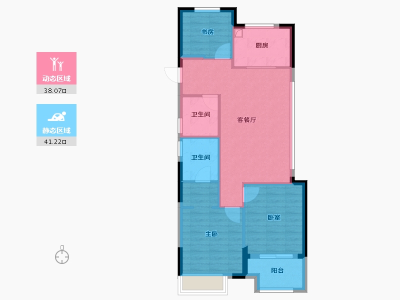 浙江省-湖州市-祥新溪境府-71.20-户型库-动静分区