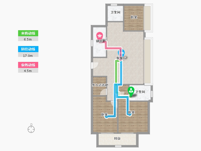 江苏省-镇江市-万科金域蓝湾-92.57-户型库-动静线