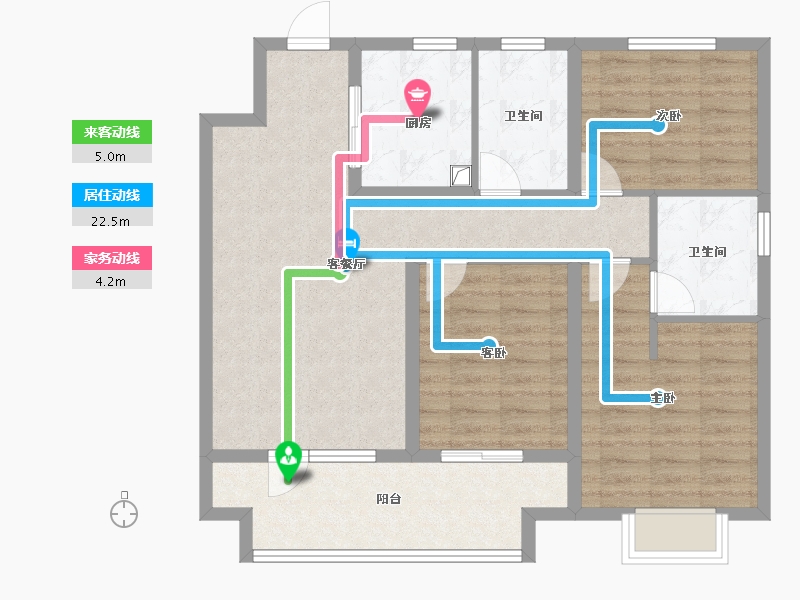 山东省-青岛市-海信九麓府-88.79-户型库-动静线