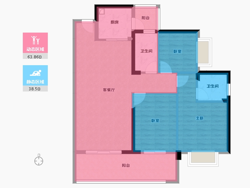 广东省-惠州市-隆生鹿江花园-92.03-户型库-动静分区