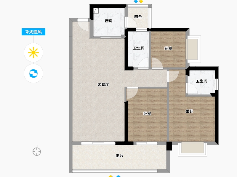 广东省-惠州市-隆生鹿江花园-92.03-户型库-采光通风