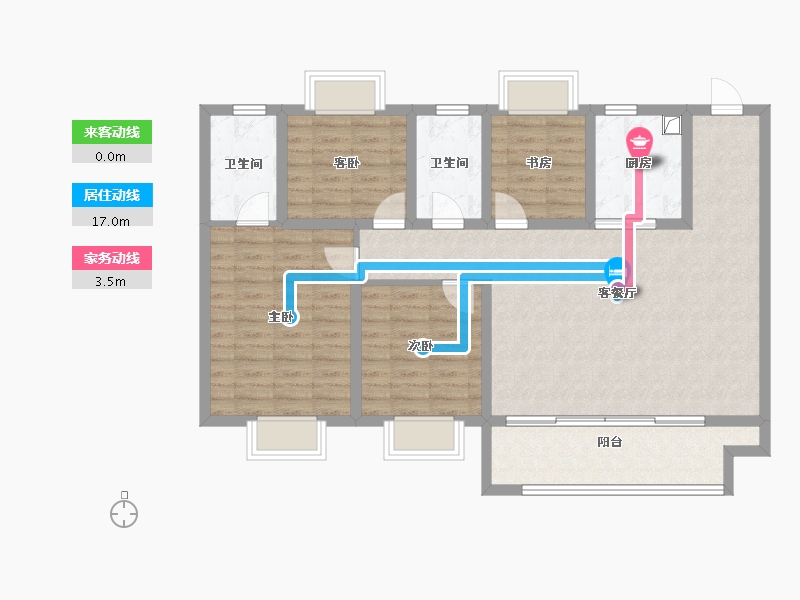 江苏省-淮安市-香溢荣府-102.41-户型库-动静线