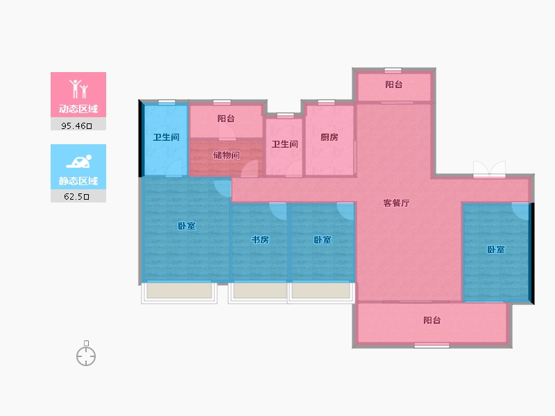 湖南省-长沙市-国欣向荣广场-145.49-户型库-动静分区