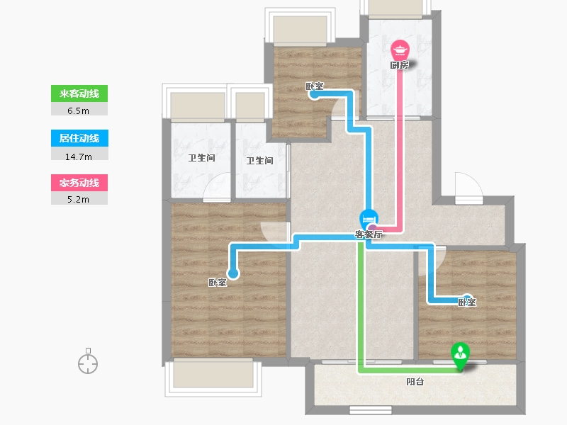 湖北省-武汉市-武汉城建花山印象二期-73.12-户型库-动静线