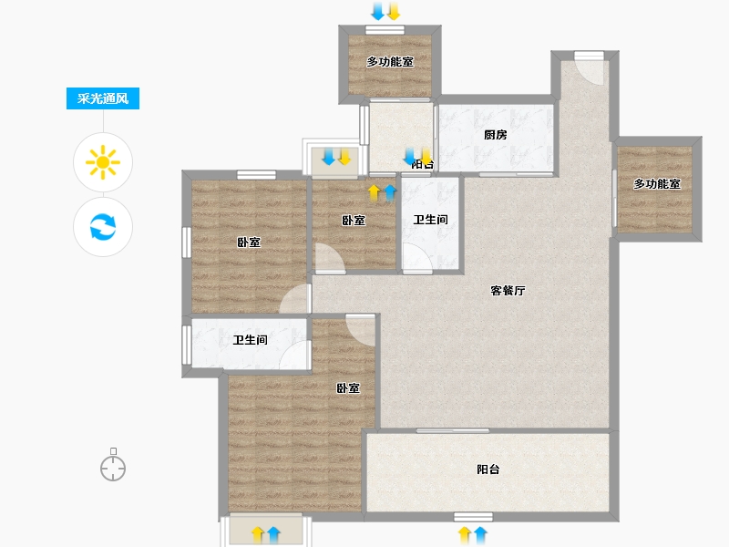 广东省-湛江市-星海颐德城-112.86-户型库-采光通风