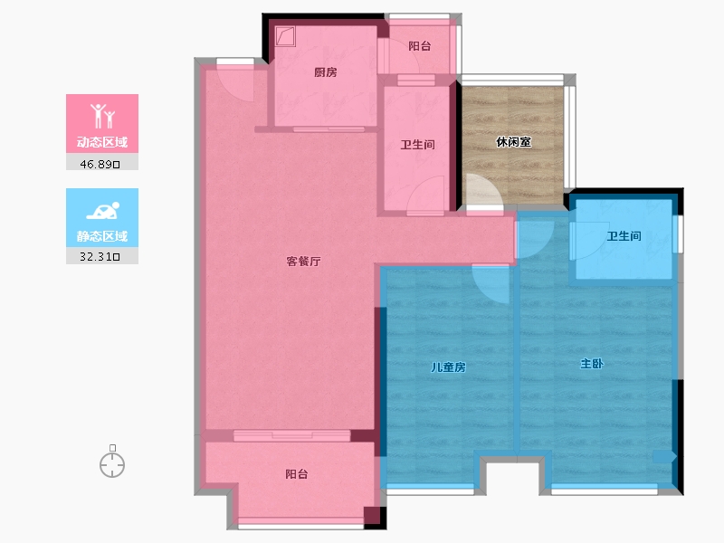 广东省-惠州市-联泰香域雅园-75.91-户型库-动静分区