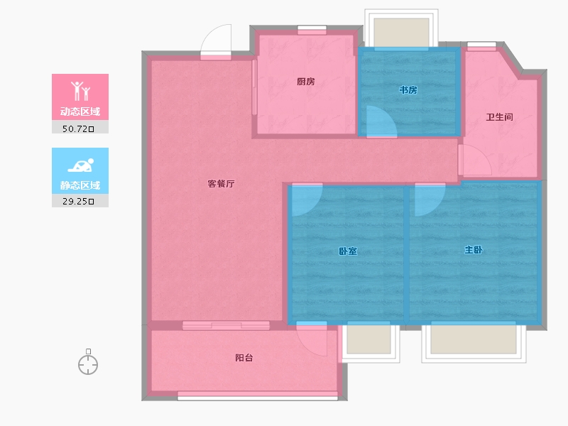 上海-上海市-招商象屿蟠龙府2期-72.00-户型库-动静分区