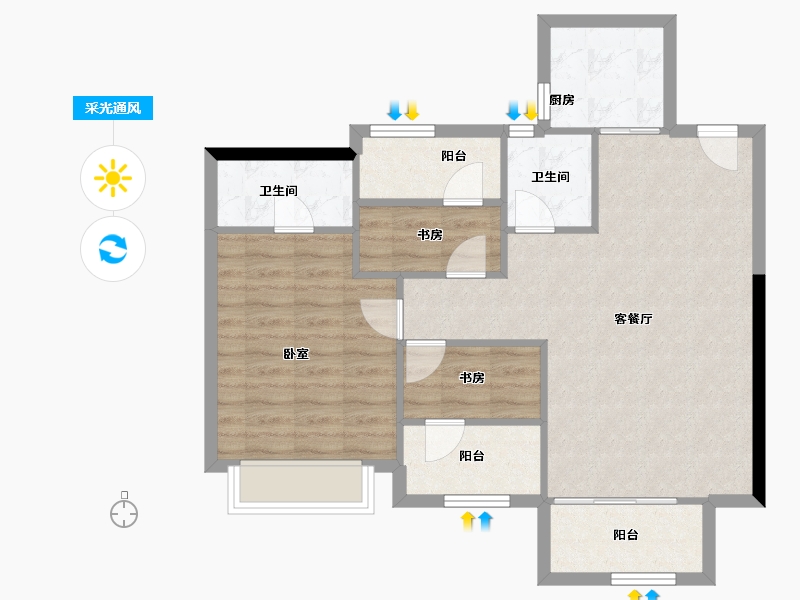 湖南省-长沙市-天境星城-78.86-户型库-采光通风