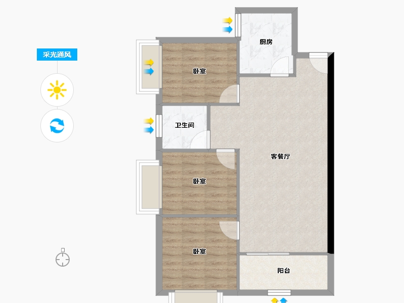 河南省-郑州市-万华城-73.68-户型库-采光通风