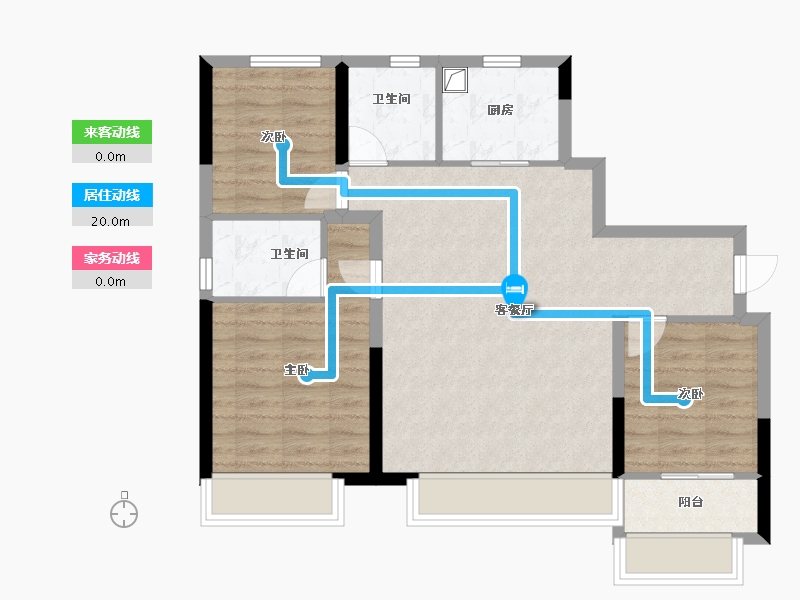 山东省-淄博市-中海观园-79.04-户型库-动静线