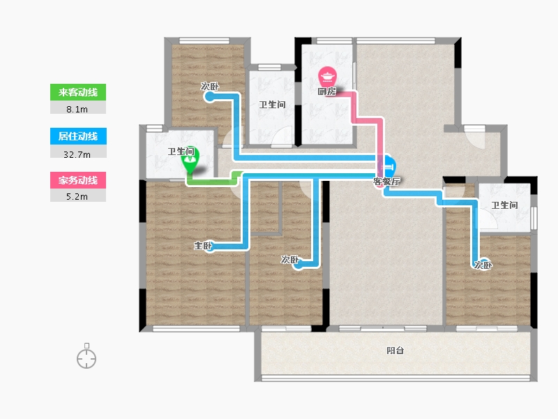 浙江省-杭州市-华昭府-143.95-户型库-动静线