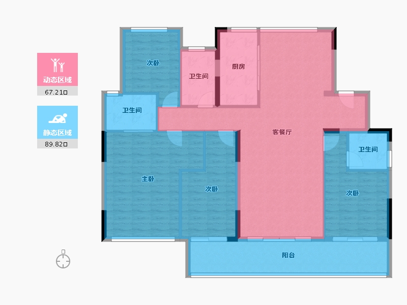 浙江省-杭州市-华昭府-143.95-户型库-动静分区