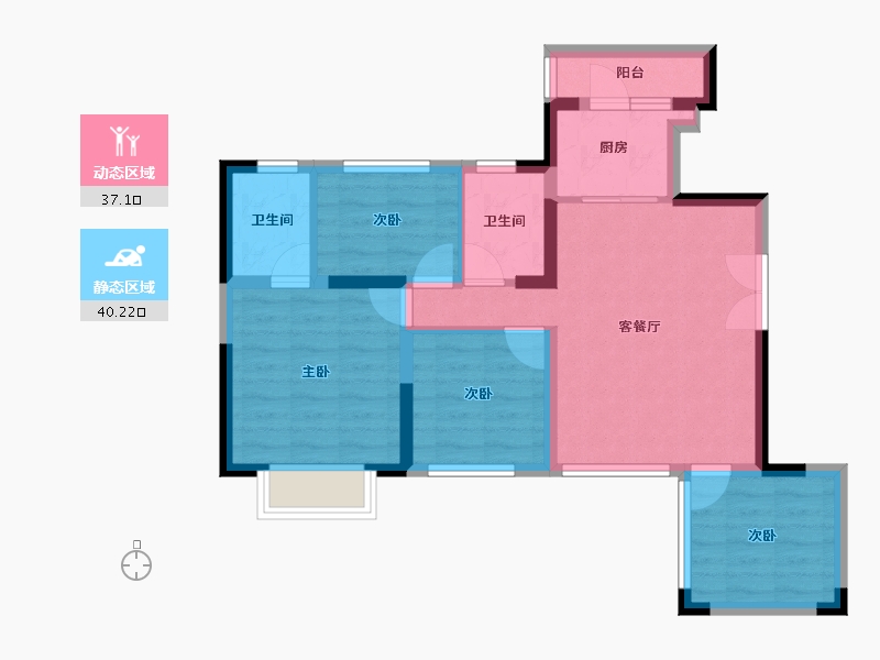 四川省-成都市-人居九林语-67.95-户型库-动静分区