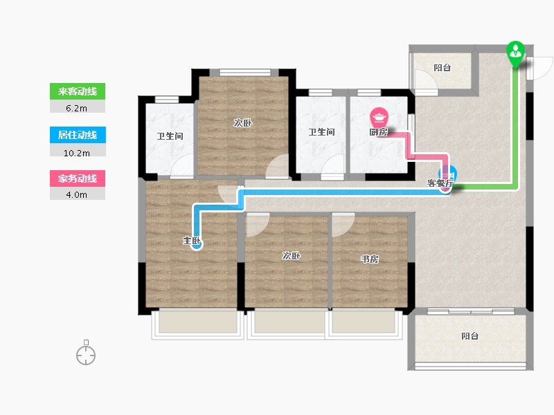 四川省-成都市-菁蓉滨湖湾-100.96-户型库-动静线