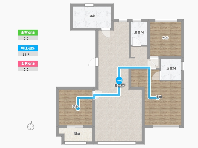 河北省-衡水市-沙岗小镇-80.00-户型库-动静线