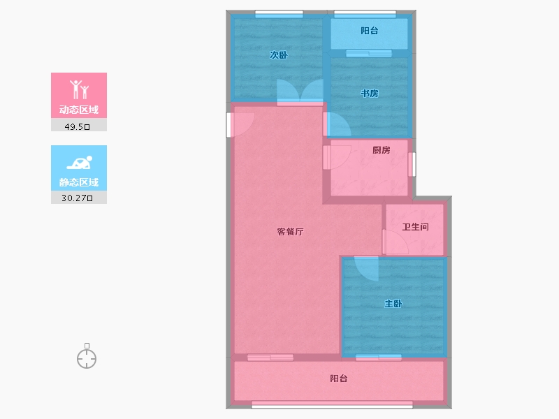 安徽省-淮北市-融翔书香-71.19-户型库-动静分区