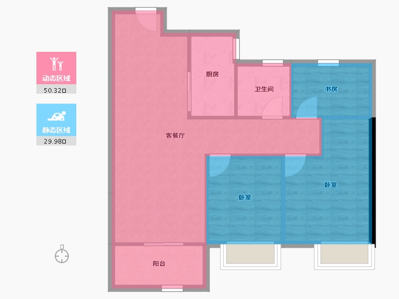 湖北省-武汉市-伟鹏硅谷小镇一期-72.94-户型库-动静分区