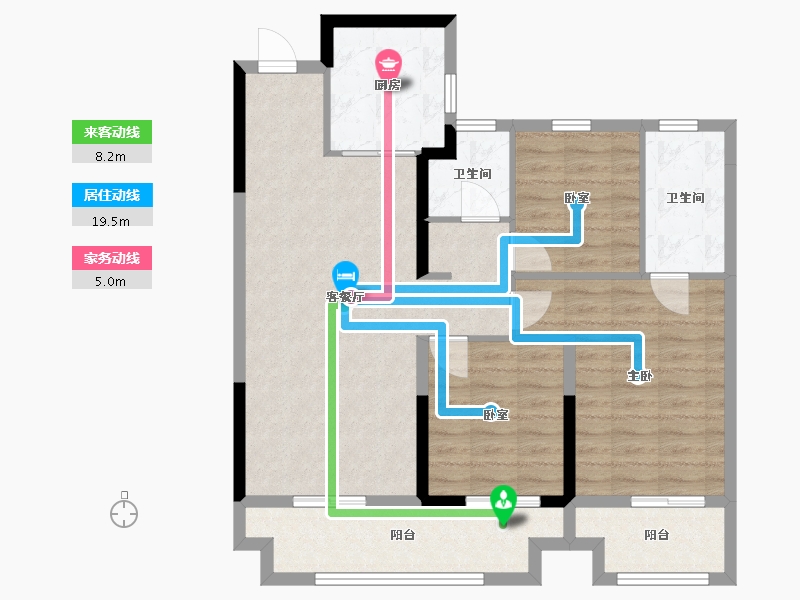 陕西省-西安市-金地·玖峯悦-88.52-户型库-动静线