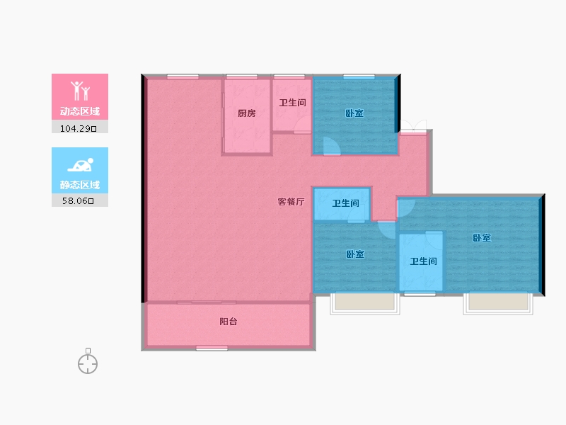 陕西省-咸阳市-龙泉·壹号院-150.86-户型库-动静分区