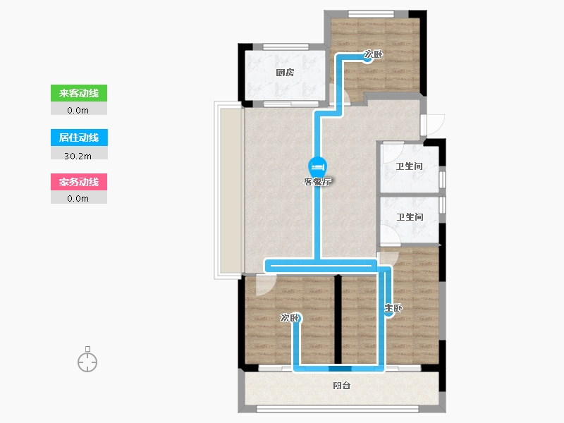 浙江省-杭州市-辰春澜城-84.00-户型库-动静线