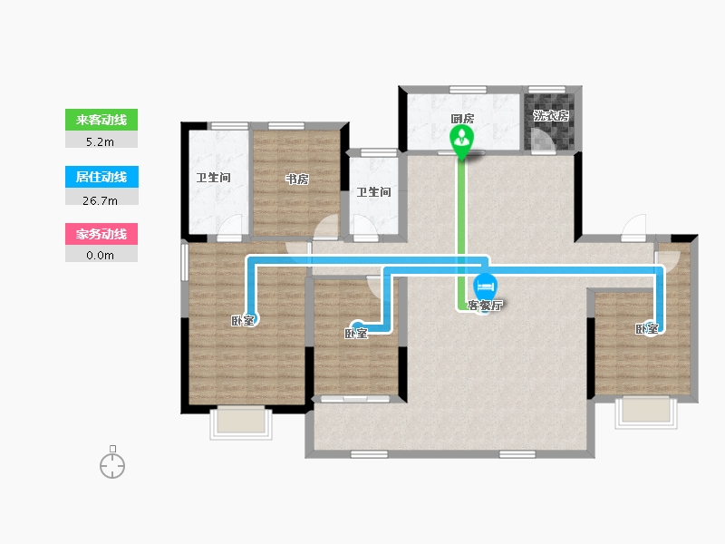 浙江省-宁波市-中海·江東兴樾-133.88-户型库-动静线