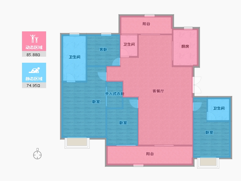 河南省-郑州市-深业健康城-149.03-户型库-动静分区