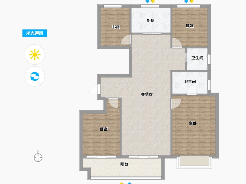 山西省-太原市-中海寰宇时代-113.59-户型库-采光通风