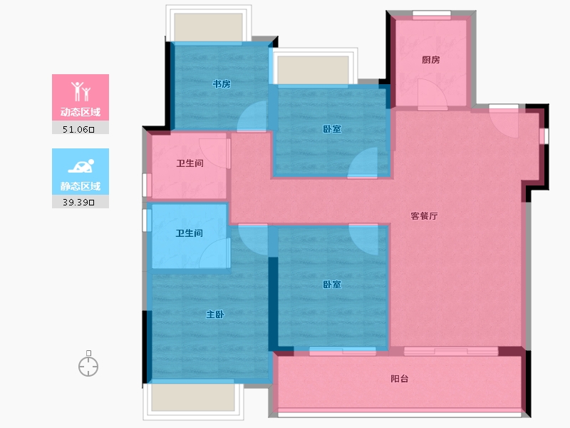 福建省-福州市-左海望悦-81.02-户型库-动静分区