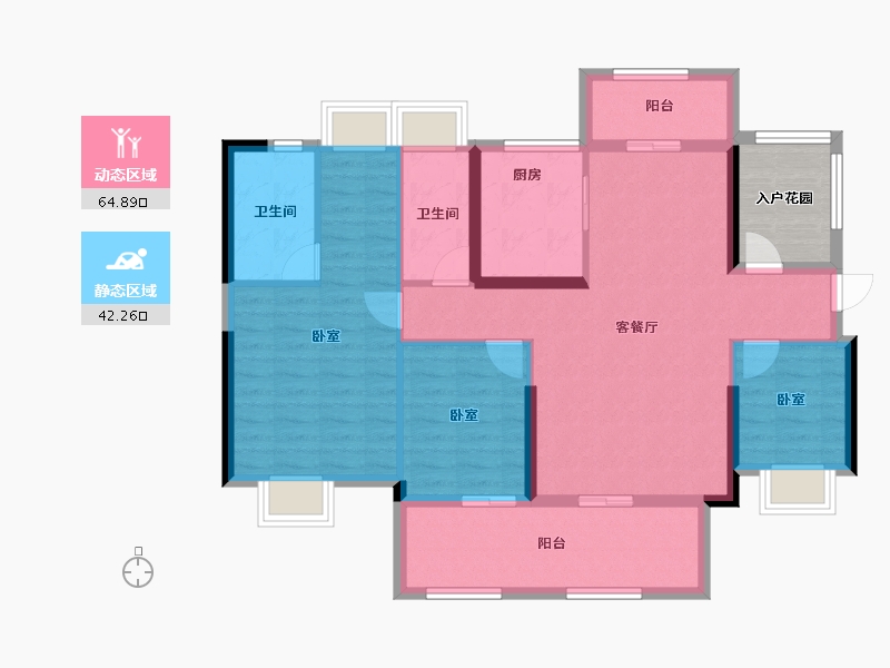 广东省-惠州市-隆生鹿江花园-101.20-户型库-动静分区