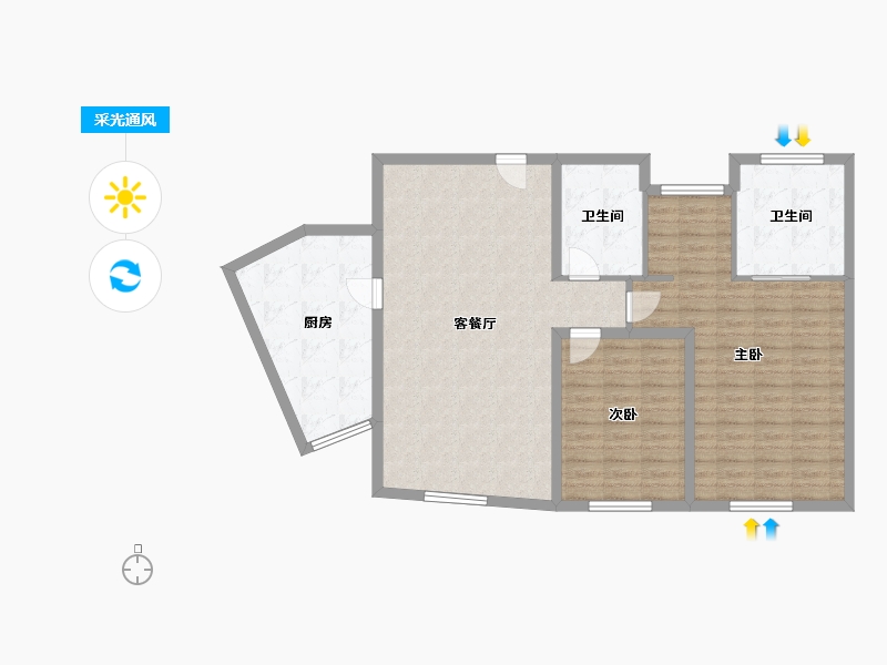 北京-北京市-新城国际23-109.75-户型库-采光通风