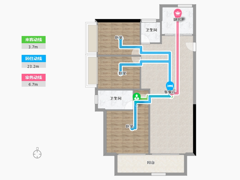 河南省-郑州市-美盛·教育港湾-100.68-户型库-动静线