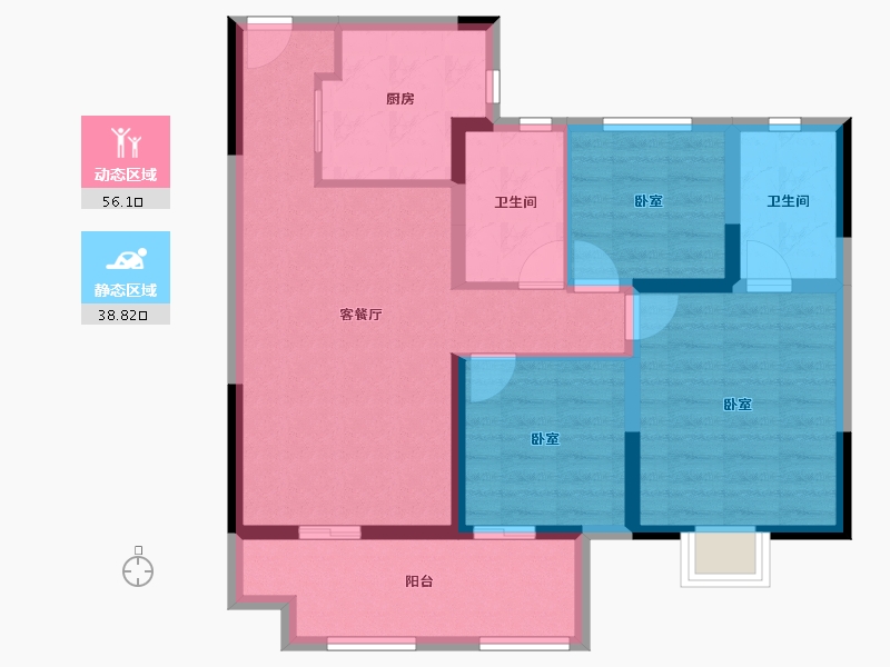 山东省-济南市-保利公园上城-84.28-户型库-动静分区