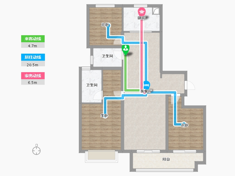 山西省-太原市-中海寰宇时代-100.81-户型库-动静线