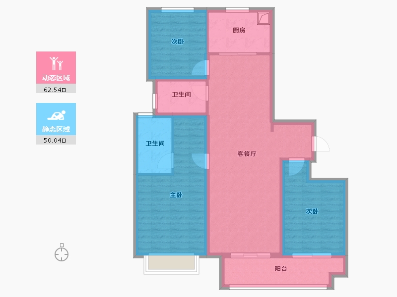 山西省-太原市-中海寰宇时代-100.81-户型库-动静分区