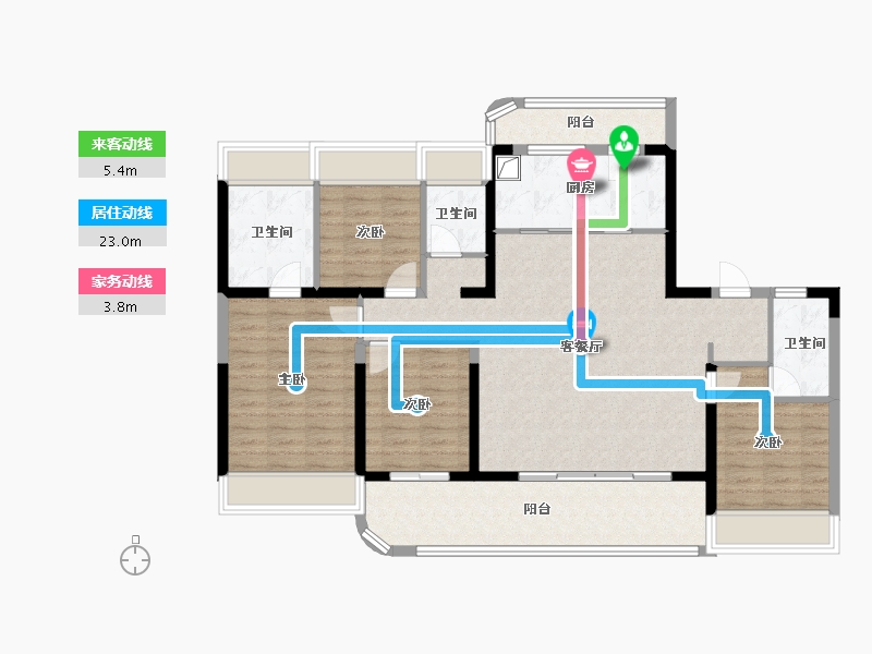 江苏省-苏州市-中国铁建·花语云萃-116.80-户型库-动静线