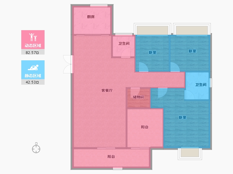 湖南省-长沙市-国欣云境府-115.29-户型库-动静分区